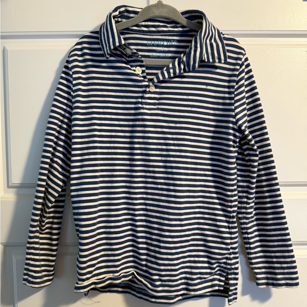 Crewcuts Navy and White Striped Polo